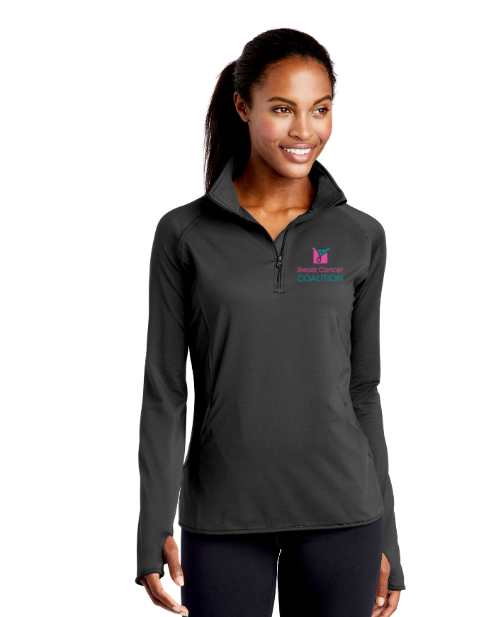 BCCR Charcoal 1/4 zip Ladies pullover
